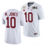 Men's Alabama Crimson Tide #10 Mac Jones 3X CFP National Championship White NCAA Winner College Football Jersey 2403VUQZ7